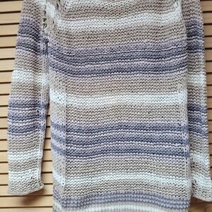 Free People Cowl Neck Sweater - Gray and Cream